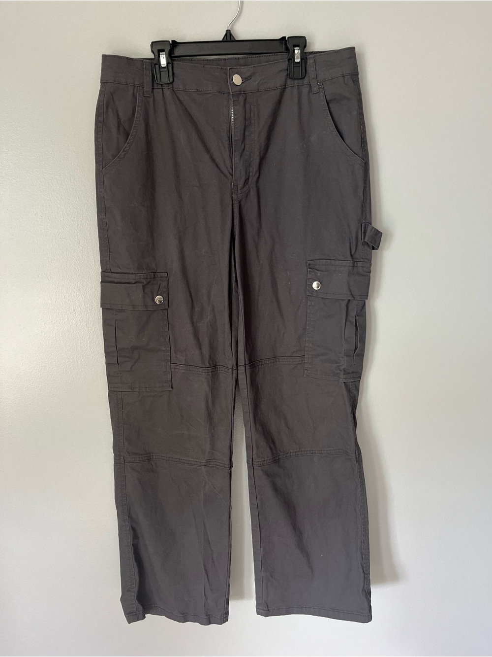 SHEIN Dark Gray Cargo Utility Pants Size XL Y2K Carpenter Streetwear
